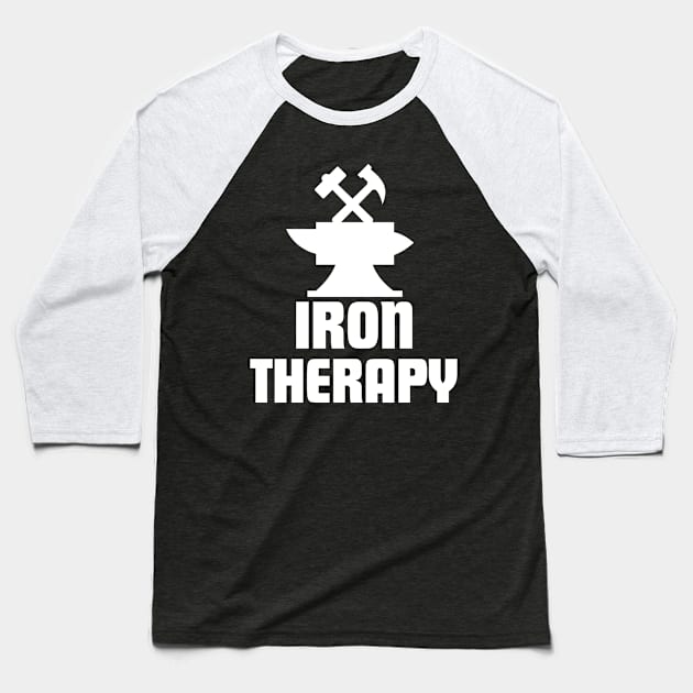 Iron Therapy Baseball T-Shirt by The Jumping Cart